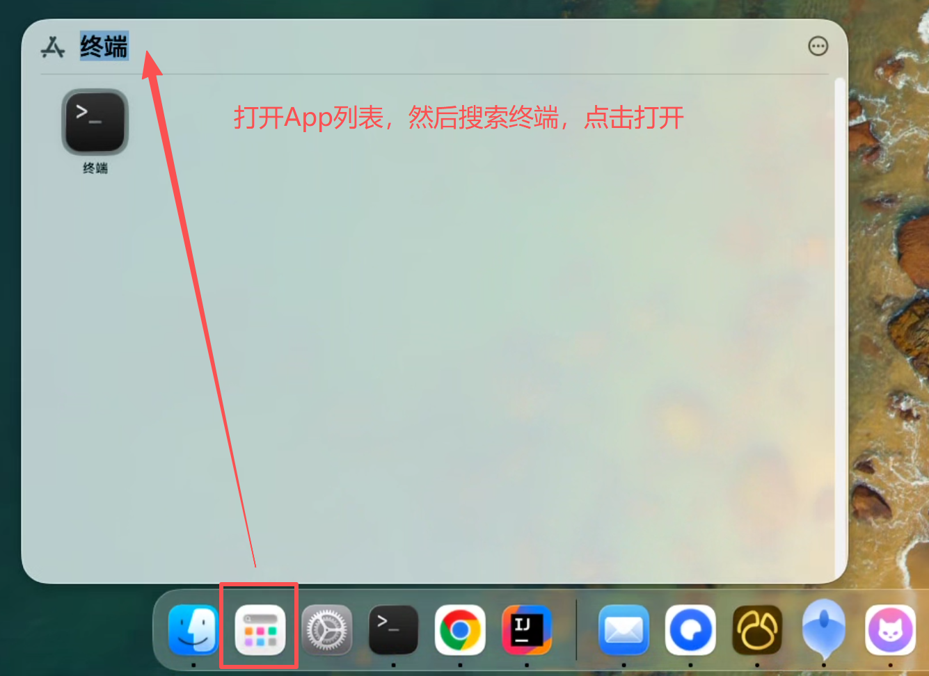 步骤一：在终端执行命令